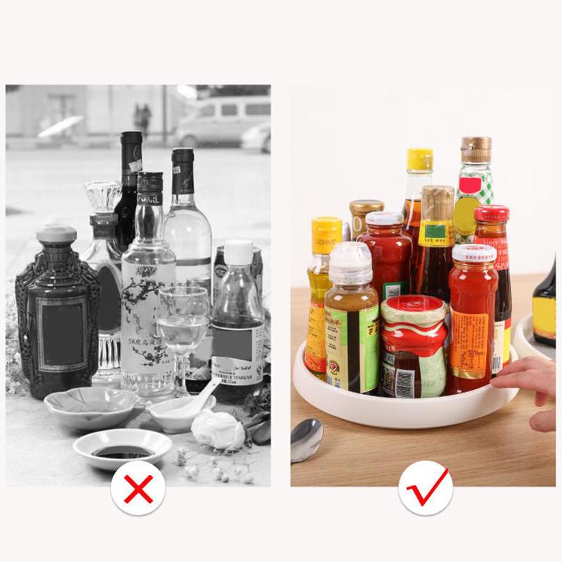 360° Rotating Spice Turntable - Non-Slip Organizer Tray for Kitchen Cabinets (Space-Saving)