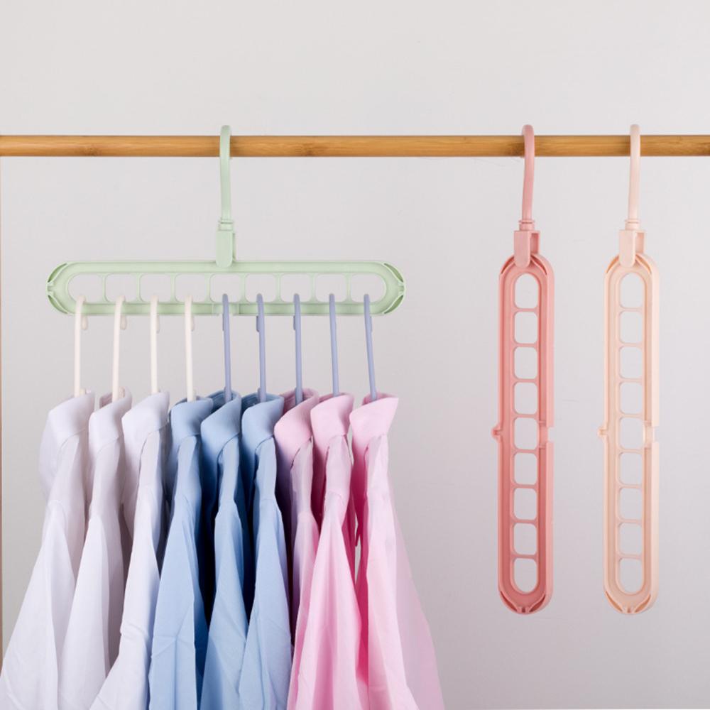 5PCS/10PCS Multi-Functional Nine-Hole Clothes Hanger For Home Storage Closet - Convenient For Folding And Rotating