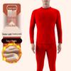 Men's Luxe Fleece-Lined Lambswool Thermal Set for Autumn-Winter