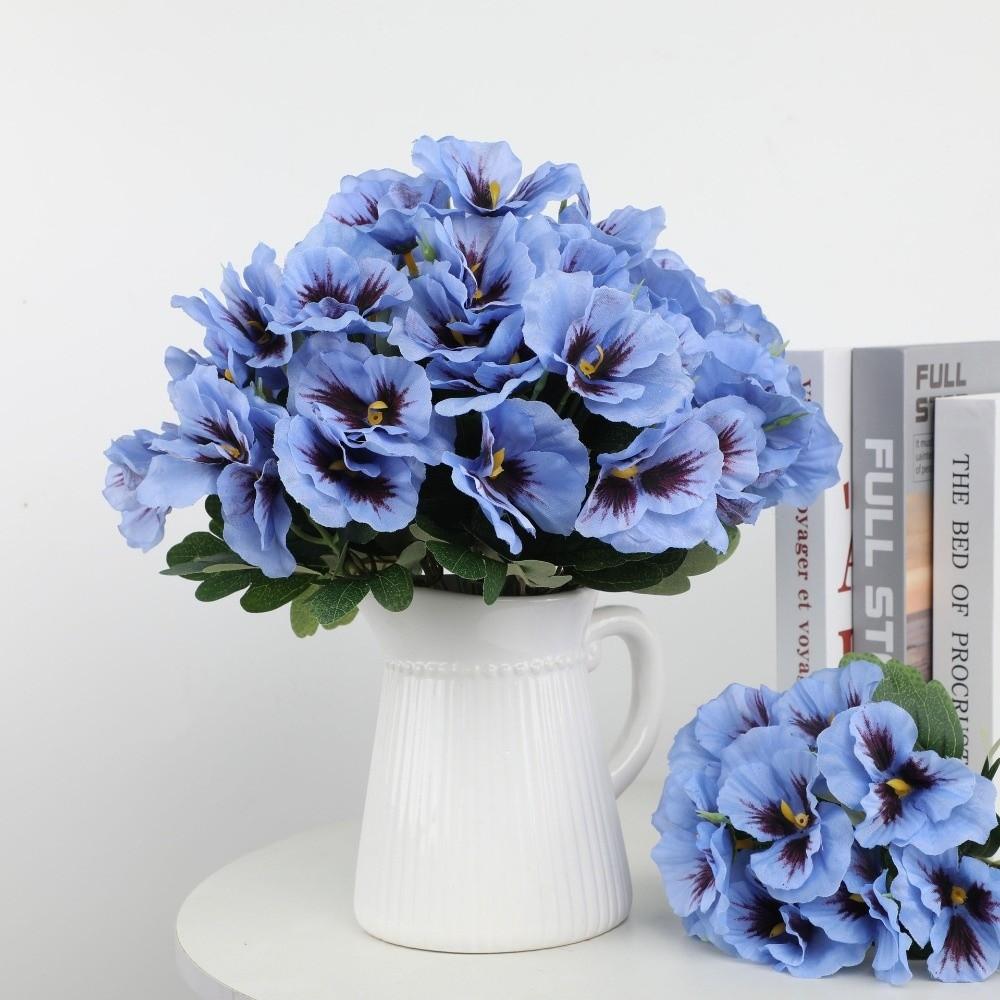 32cm Fake Flowers Flowers Bundle Faux Pansy Flowers Artificial Pansy Flowers  Home Decoration