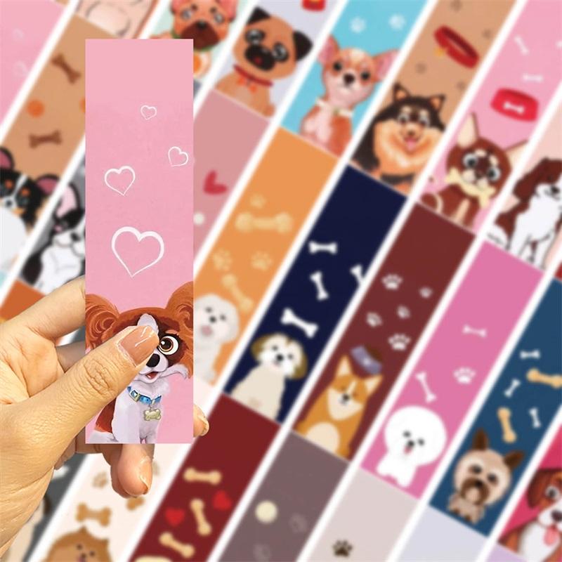 5/30PCS Cartoon Dog Bookmark for Pages Books Readers Handheld Creative Materials Stationery Supplies