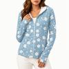 Sudadera con capucha ligera para mujer con cremallera, manga larga, capucha y bolsillos, estampado floral, ropa exterior con protección solar