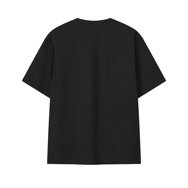 FILA Original Classic Embroidered Logo Simple Fashion Retro Casual Sports Comfortable Knitted Short Sleeve T-Shirt Unisex Tops Black F51U619103FBK