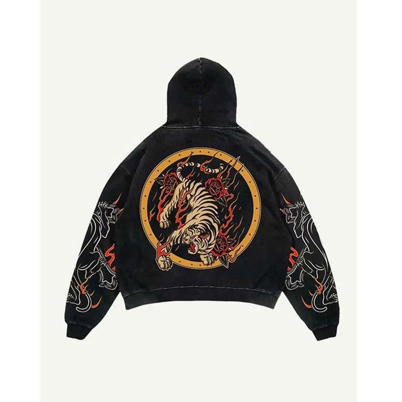 Spring and Autumn American Retro Skull Skull Skeleton Series 3D Digital Printing Trend Hoodie Sweater