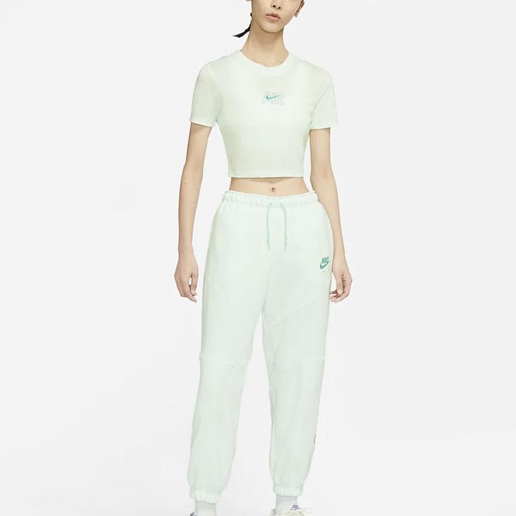 Nike Embroidered Logo Breathable Slim Fit Short Sleeve T-Shirt Women tops Light-Green DN5853-394