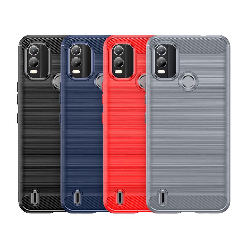 Per Nokia C21 Plus c21+ Custodia Opaca Antiurto Lussuosa Cover Protettiva per Telefono per nokia c21plus Custodie Posteriori Morbide in Fibra di Carbonio