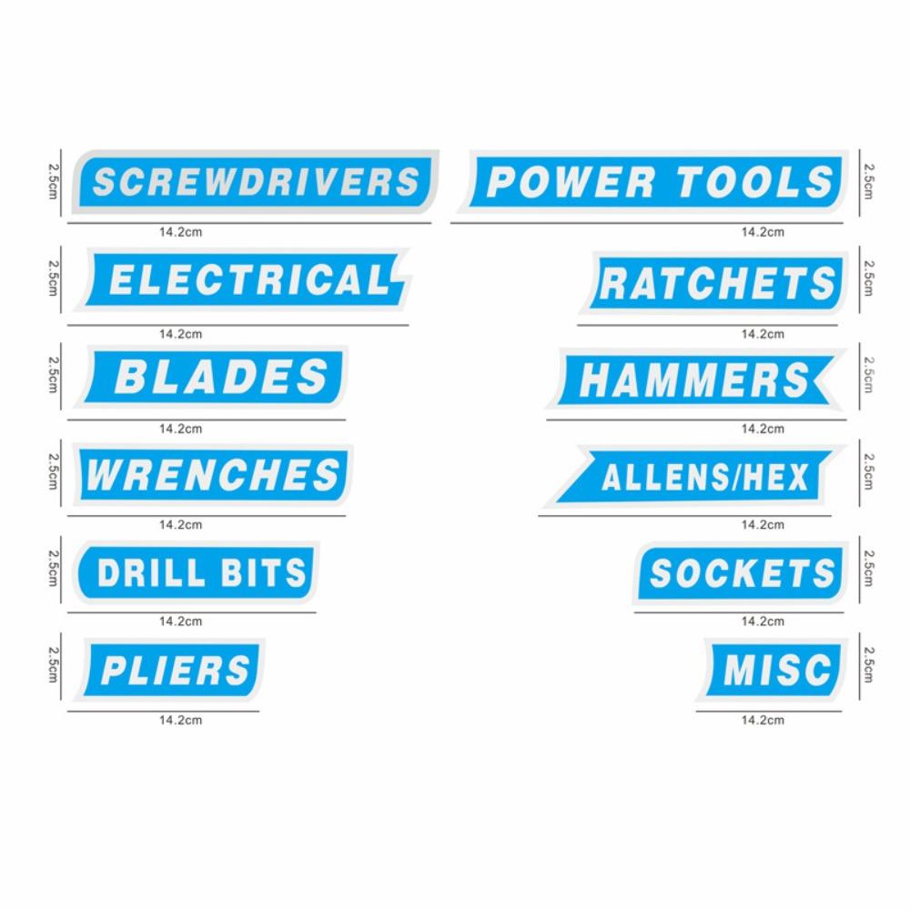 

Hot PVC Magnetic Toolbox Labels Easy Identification Time-Saving Reusable Tags Tool Box Labels for Steel Toolboxes синій