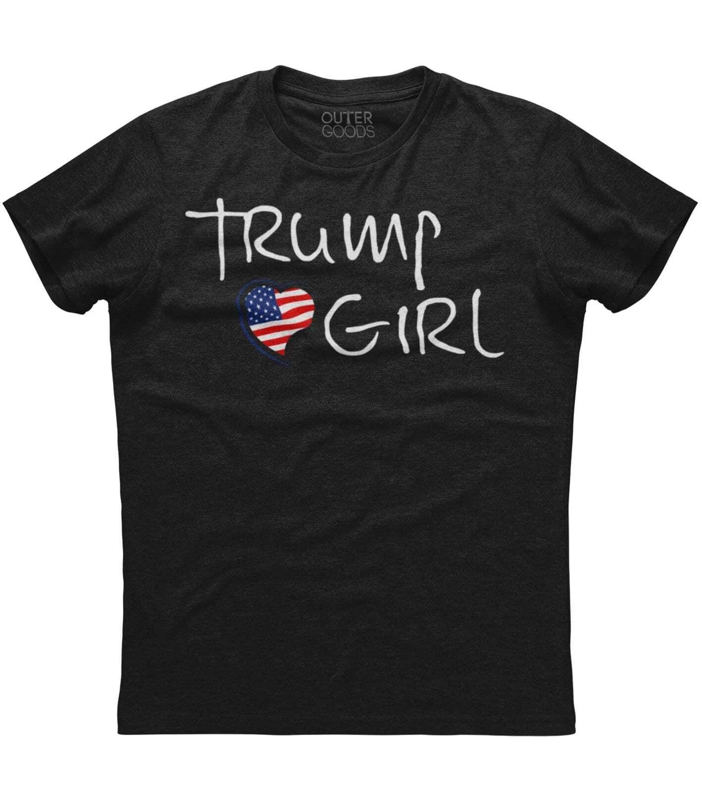 Donald Trump Tee American US Flag Heart Trump Girl T-shirt XL
