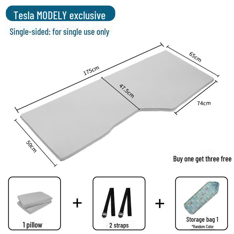 Tesla Model Y Car Mattress - Thickened, Foldable for Rear Seats, Ideal for Travel, Camping, and Rest.
