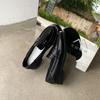 British Style Small Leather Shoes Women's 2024 Autumn New Versatile Retro Flat Heel Single Shoes Black Stepping Loafers