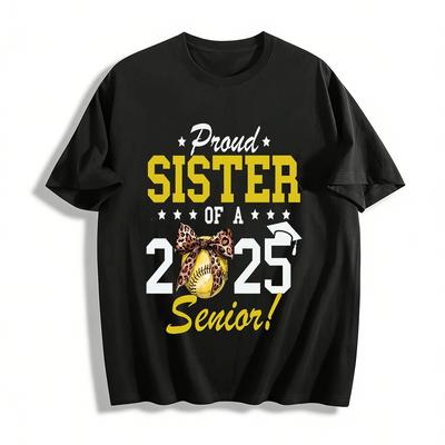 Stolze Schwester eines 2025 Softball-Absolventen T-Shirt Reines Baumwoll-T-Shirt