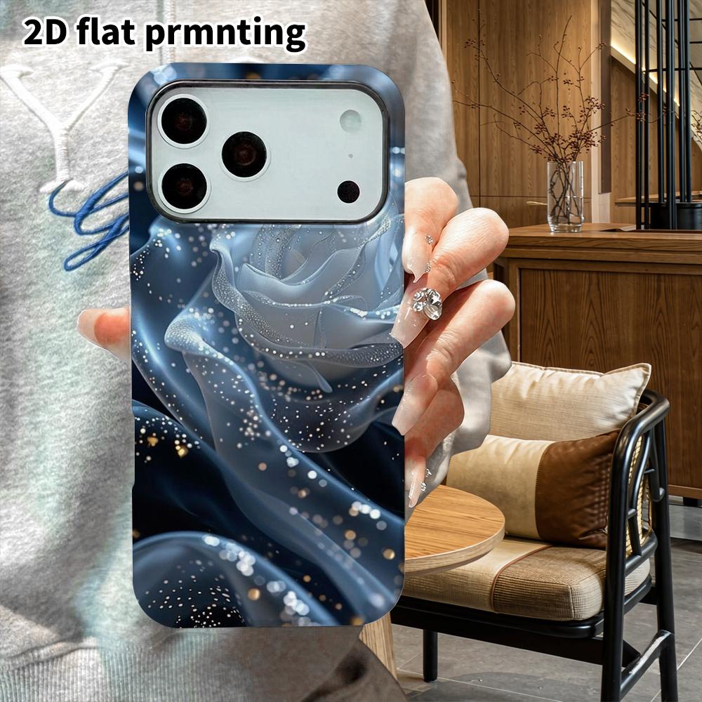 Phone Case: 2D Flat Suitable for iPhone 18 17 16 15 14 13 Pro Film Protective Case, Couple Style, Crystal Rose, Christmas and Halloween Gifts
