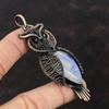 Rainbow Moonstone Pendant Copper Wire Wrapped Owl Pendant Handmade Copper Jewelry Dainty Gemstone Pendant Gift For Mom Wire Wrapping Jewelry