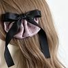 Hairpin French Style Satin Texture Dot Print Ribbon Bowknot Decor Spring Hair Clip Versatile Lightweight Hair Accessory