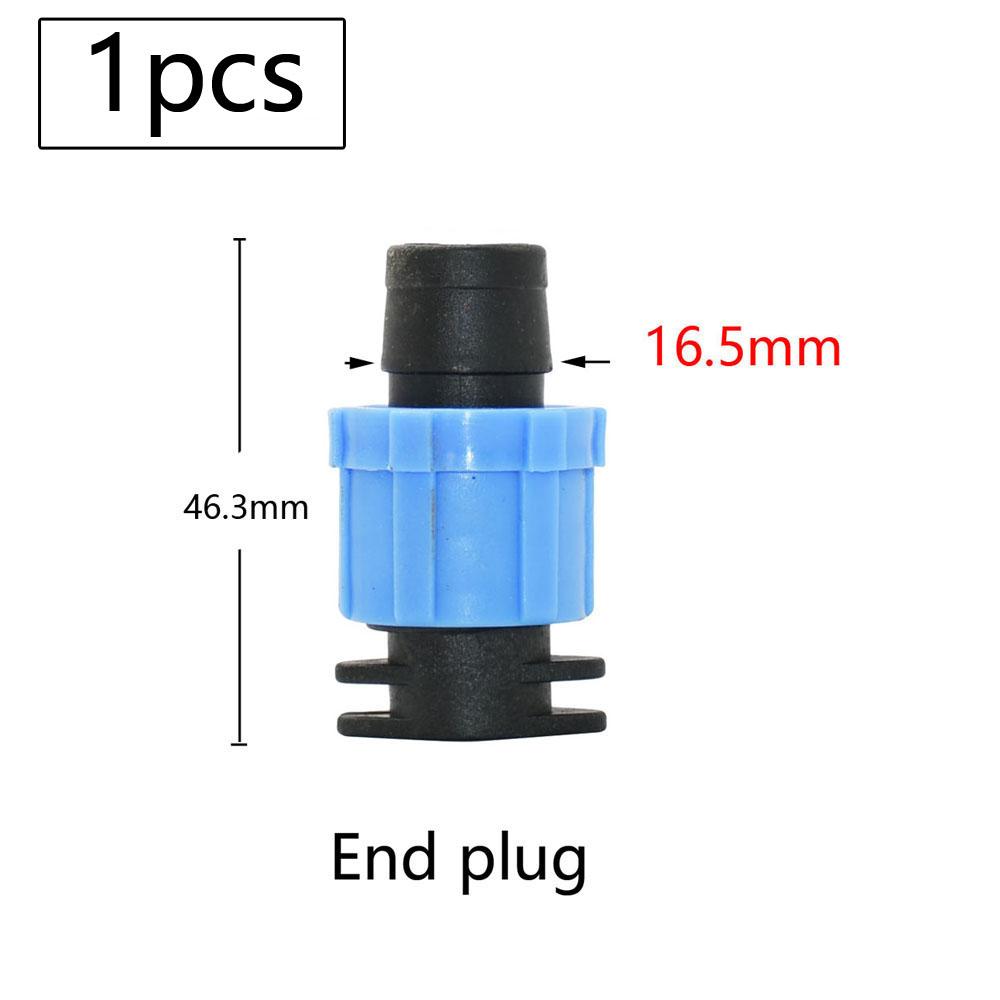 16mm Micro Irrigation Drip Tape Connectors Tee Repair Elbow End Plug Tap Fittings Locked Hose Joints Greenhouse Coupler