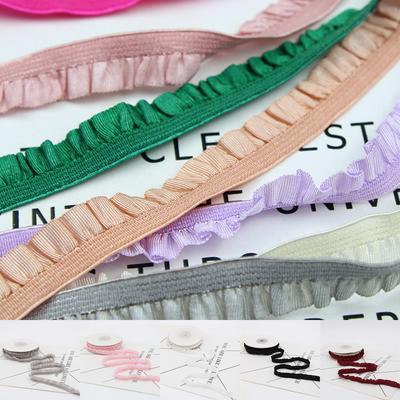 Modisches, luxuriöses 10 mm elastisches Band, plissiertes Spitzenband mit Spitzenbesatzmaterial, DIY Nähen und Kopfbedeckung, elastisches Zubehör, Dekor, Spitzenmaterial
