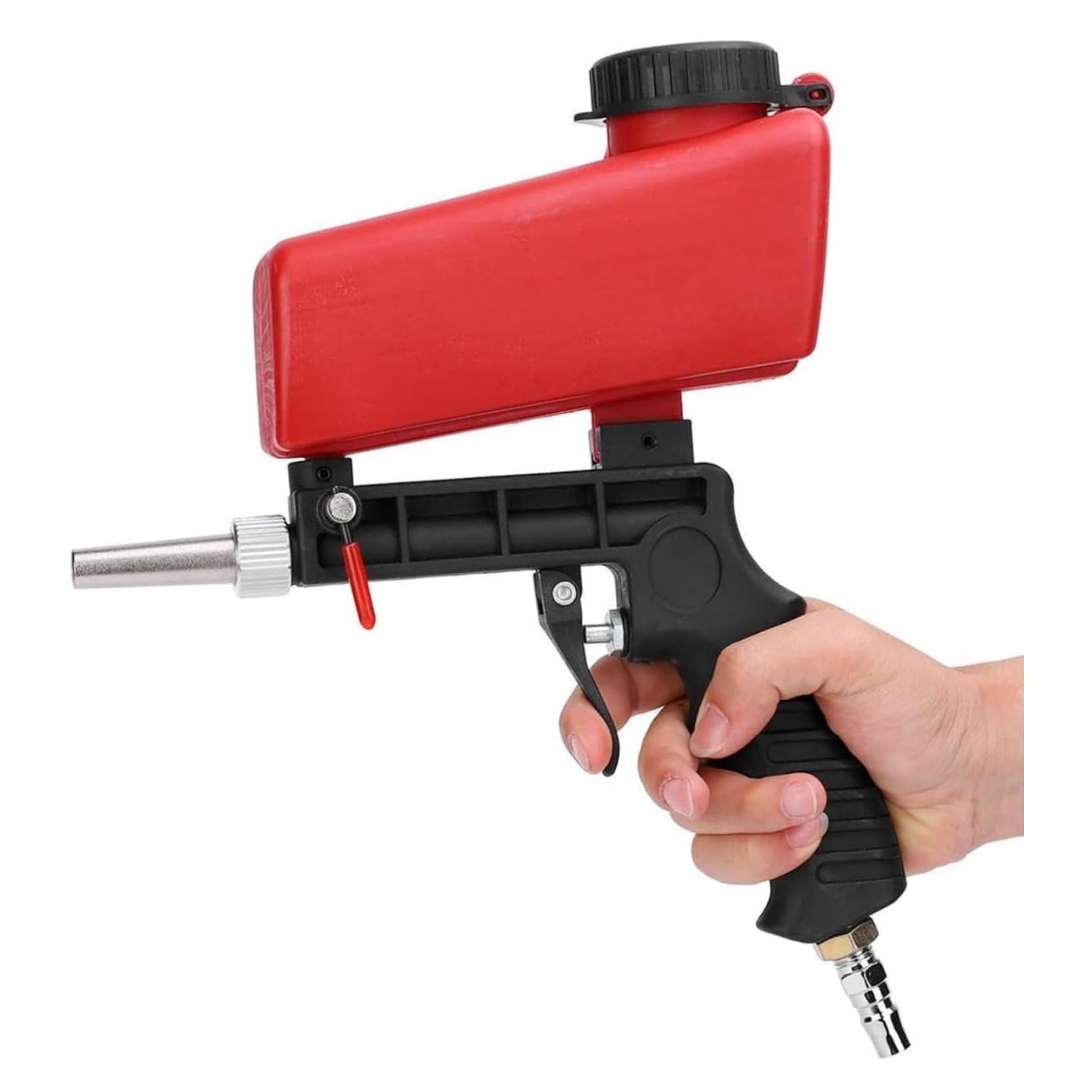 

Пневматический пескоструйный аппарат для воздушного компрессора, удаляет краску, пятна, ржавчину и очищает поверхности(красный) Ручной пескоструйный пистолет Портативный красный