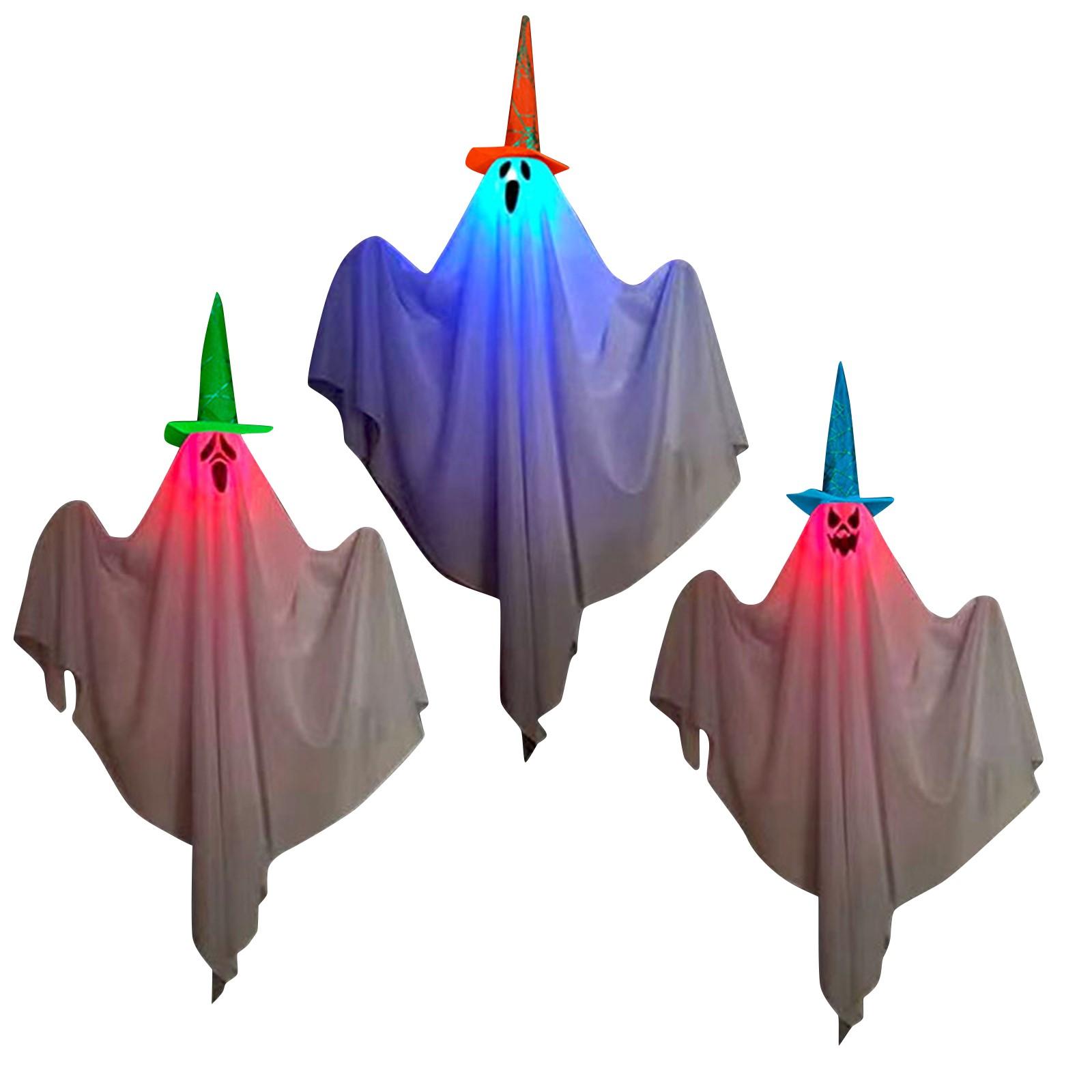 

3 Pack Light-up Halloween White Hanging Decorations,Hanging s For Trees, Outdoor Halloween Décor One Size