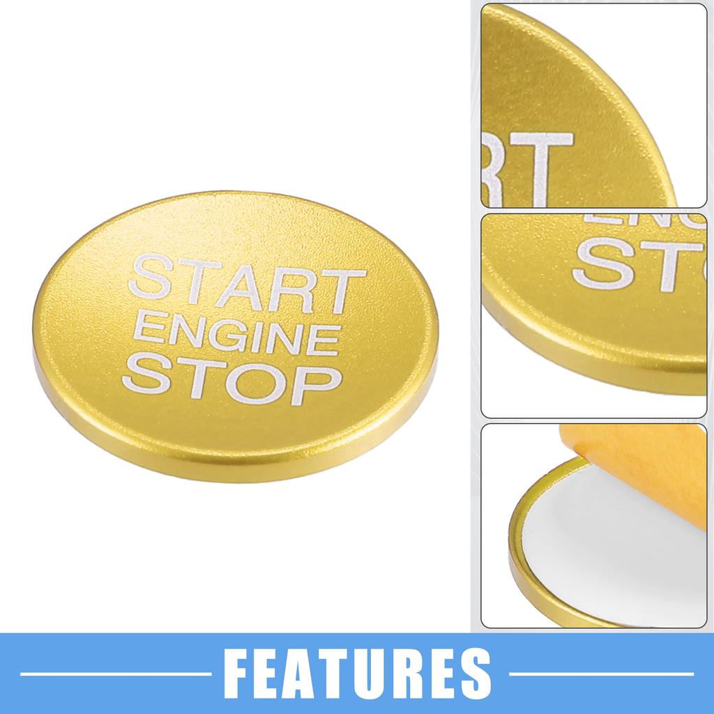 A ABSOPRO Engine Start Stop Ignition Button Overlay Cover Decal Interior Trim Sticker Fits