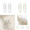 Elegant Statement U-shaped Pearl Safety Pin Earrings Modern Alloy Ear Jewelry