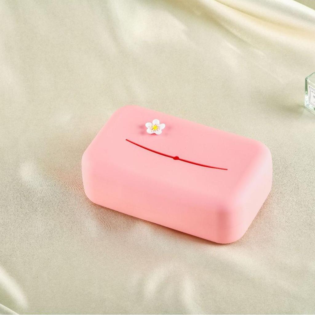 Cream Style Soft Silicone Tissue Box for Living Room Coffee Table