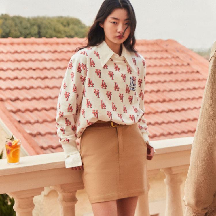 New MLB Los Angeles Dodgers Sweatshirts Unisex Cream 3AMTM0231-07CRS