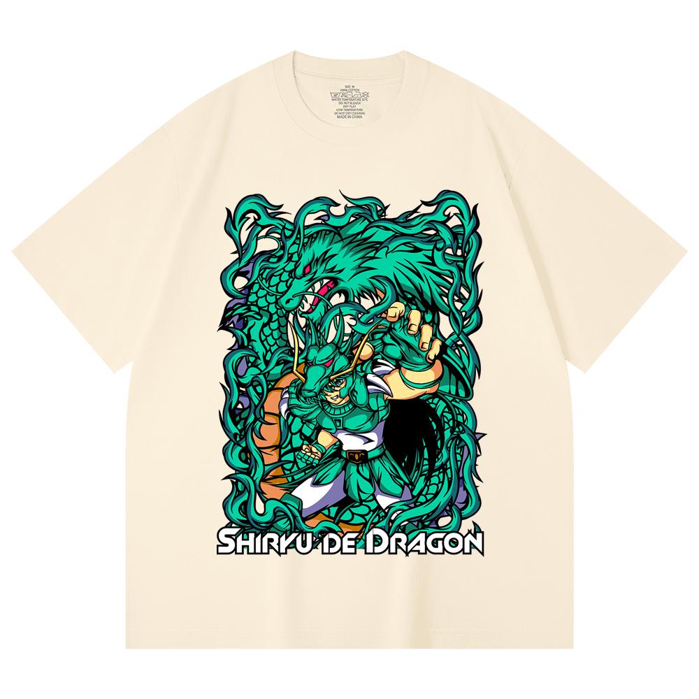 

230 Gsm 100% Cotton Saint Seiya V16 Shiryu Print Unisex Heavy Cotton T Shirt XS абрикосовый