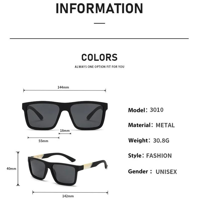 Stylish Polarized Sunglasses for Men Fashionable Square-Frame UV-Protective UV400 Shades Eyewear High-End Classic Driving Shades
