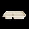 Eco-Friendly Corn Starch 4-Compartment Lunch Box with Lid