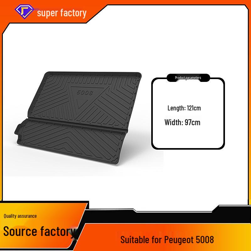 

Коврик в багажник автомобиля Peugeot 2008/3008/5008 - Водонепроницаемый и прочный протектор для багажа Black TPE Trunk Mat