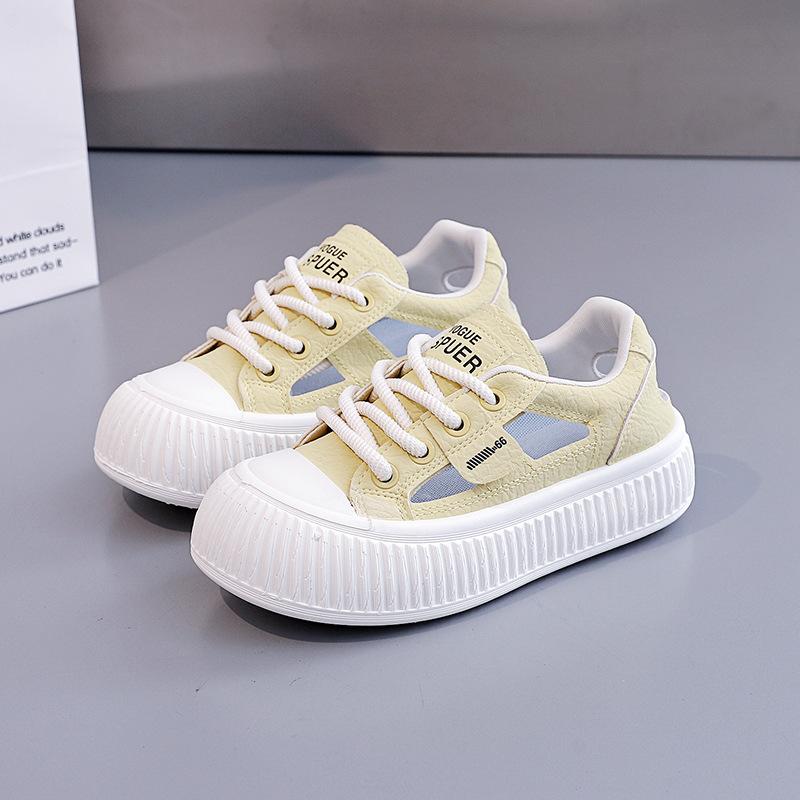 Platform sandals women's 2025 new summer baotou stepping on shit feeling hollow white shoes pregnant women sports shoes board shoes M63