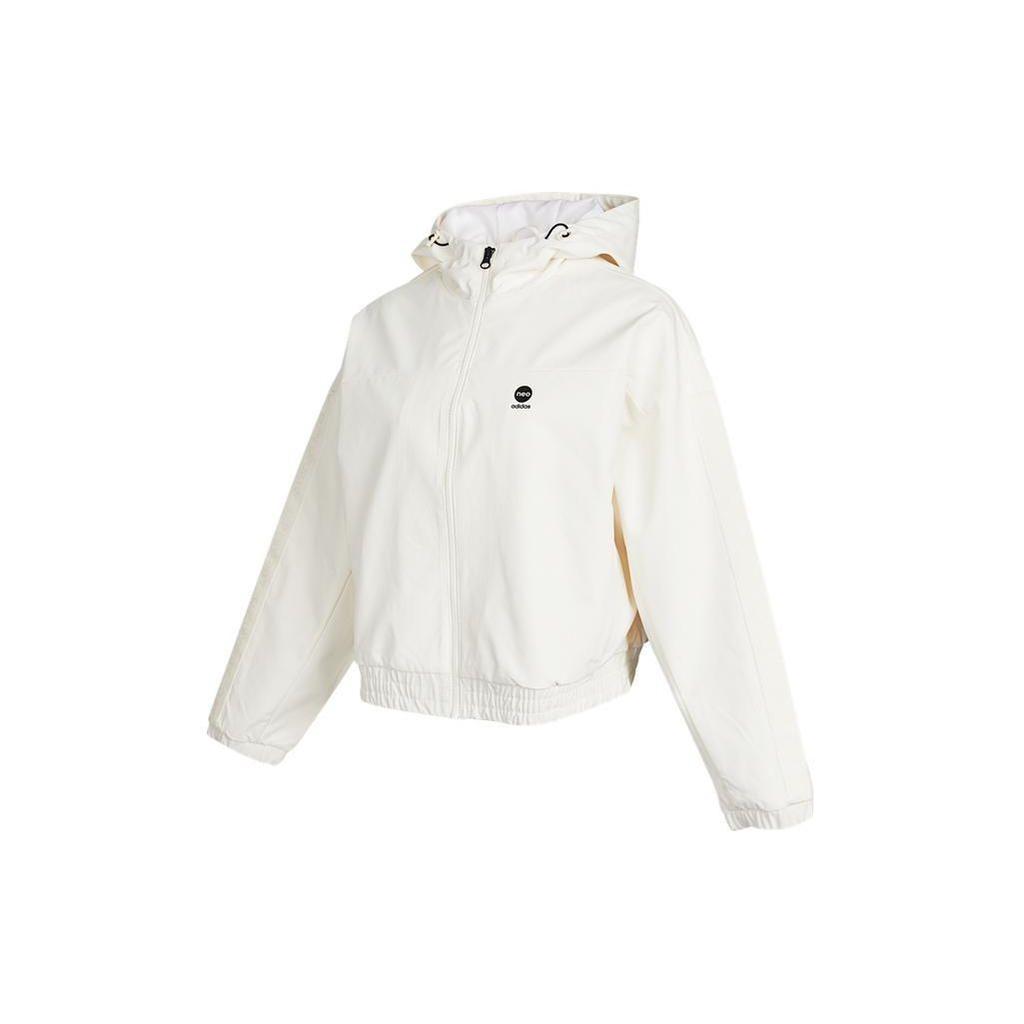 adidas Neo Women's White Solid Logo Hooded Jacket HE4488