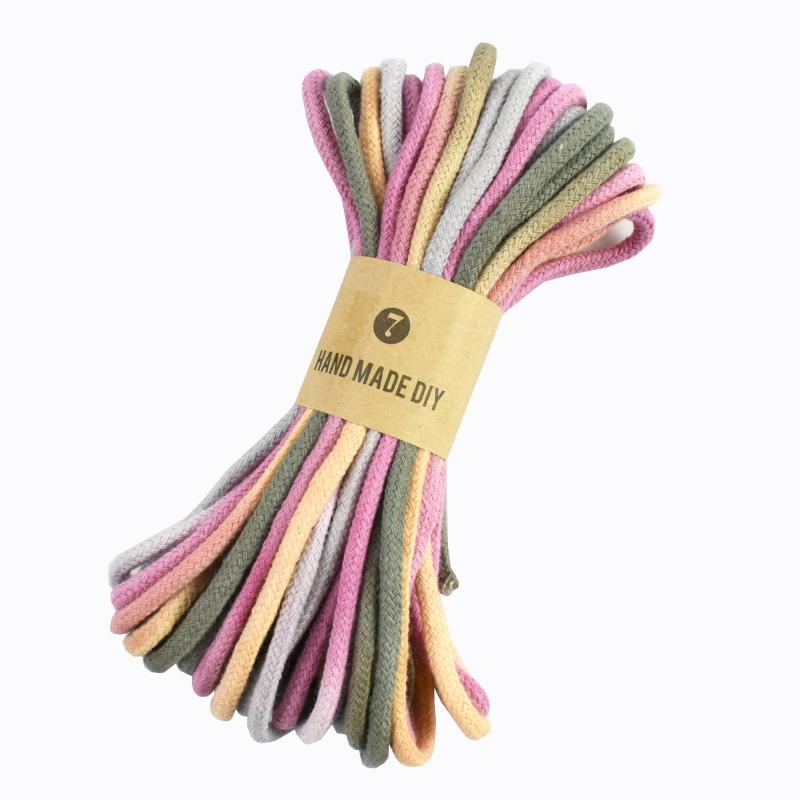 1Pc(8M) 3mm Colored Cotton Rope Handmade Soft Cord for Hand Woven Home Textile Decor Cords Craft Material DIY Sewing Accessories