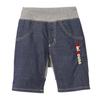 MIKI HOUSE Length Denim Pants with Logo and Made in for Boys and Baby and Indigo Blue 3/4 Stripes, Stretch, Japan, Girls, Kids, 10-3202-491, 110cm,