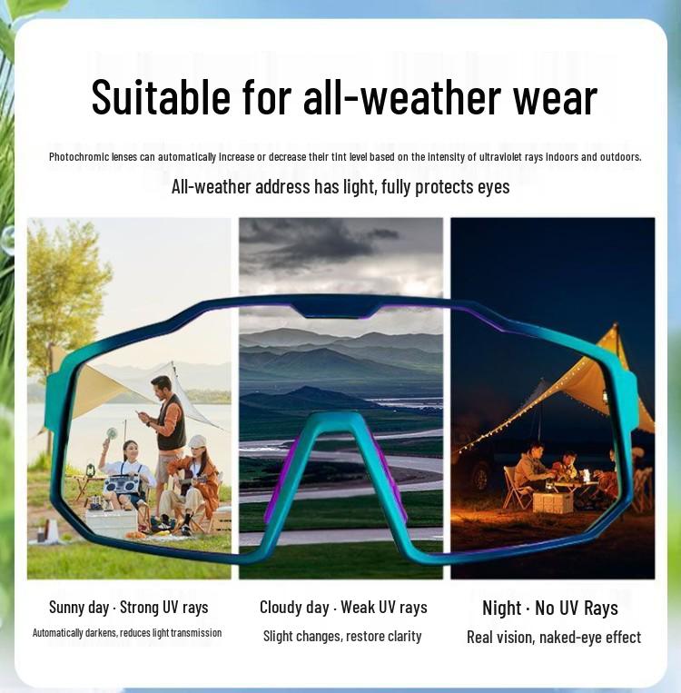 Day & Night Cycling Glasses, UV Protection, Smart Color-Changing Polarized Sunglasses for Driving & Fishing