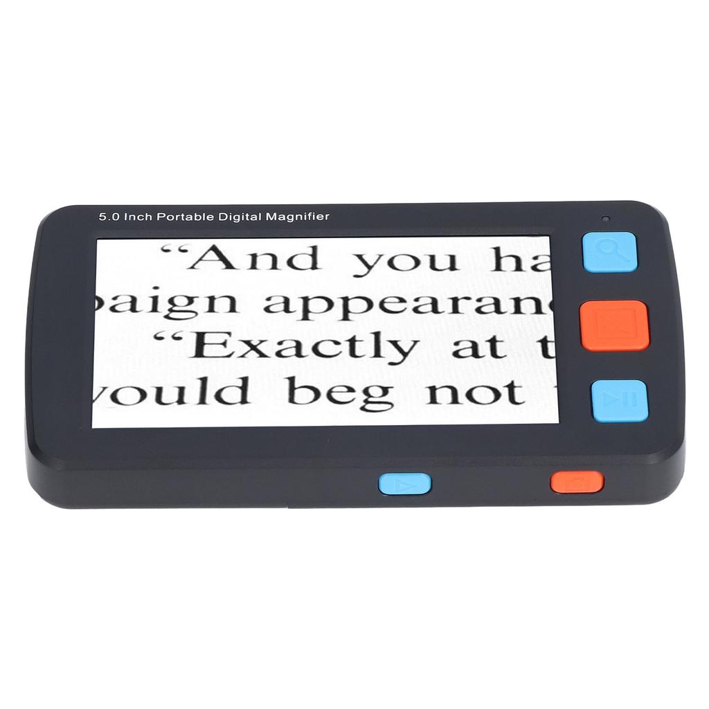 5.0in Electronic Digital Magnifier Portable Reading Aid 4X‑32X Zoom 17 Color Mode Folding Handle for Low