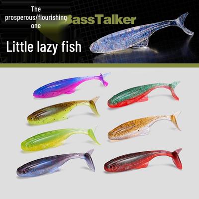 Floating Soft Bait T-Tail Lure with Lead Head Hook for Bass and Mandarin Fish Fishing Rig