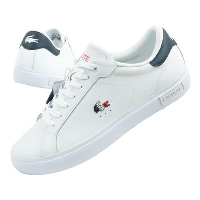 Lacoste Powercourt 125 1 SMA Wht/nvy/red-leather [749SMA0080407] Size 46