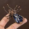 Natural Sodalite Gemstone Handmade Copper Wire Wrap Spider Pendant 2.56" I0J54