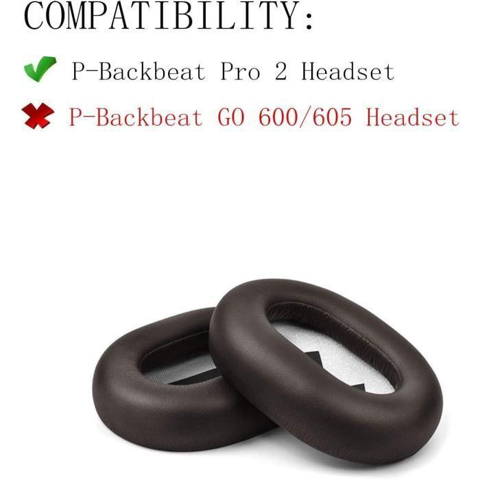 Coussinets de rechange - GENERIC - Plantronics Backbeat Pro 2 - Cuir protéiné - Mousse à mémoire de forme - Noir