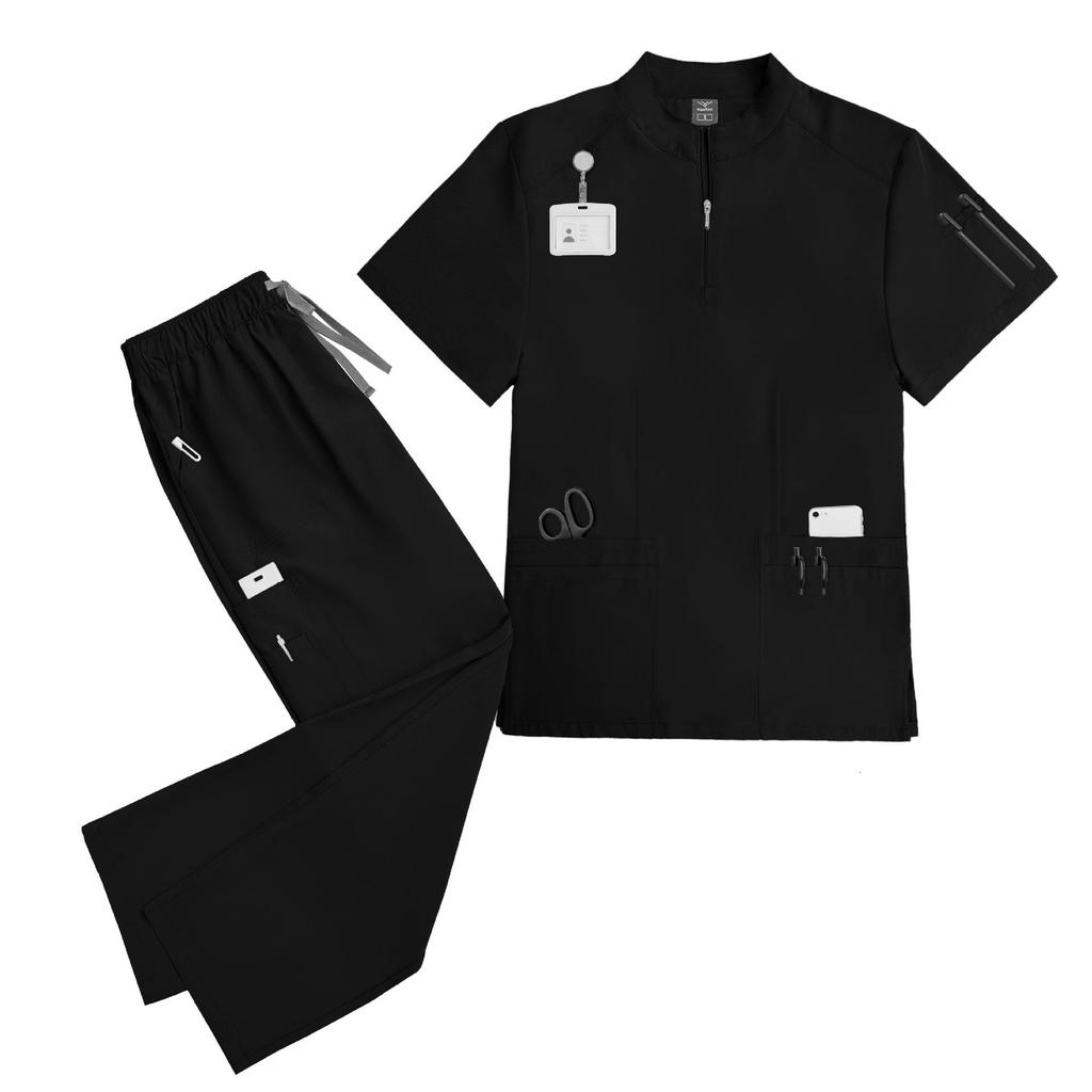 Unisex Quick-Drying Short-Sleeved Doctor's Coat for Surgery and Beauty Work