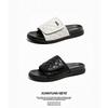 3036 Men's One-word Slippers Indoor Home Summer Outer Wear Non-slip Sandals New Velcro One Pedal