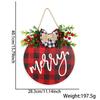 Joyful 28cm Wooden Christmas Door Plaque With Colorful Prints For Atmosphere Festive