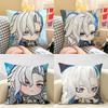 Neuvillette Cute Genshin Impact Cushion Cover Natural Linen Organic Fabric DoubleSided Printing Room Sofa Decor Pillow Case