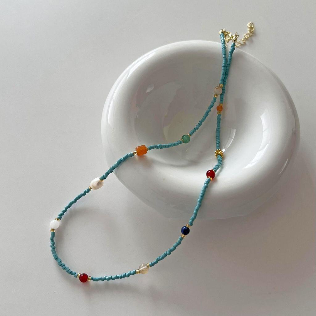 Turquoise Pearl Necklace - Fresh, Colorful Summer Luxury for Women