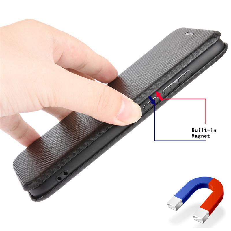 Carbon Fiber Flip Leather Case for Nokia 7.2 - Protective Phone Shell, 6.2