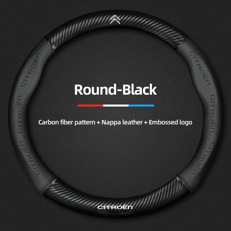 For Citroen C1 C2 C3 C4 C5 C6 C8 VTS Xsara C-Crosser Berlingo Jumpy Breathable Leather Car Steering Wheel Cover Auto Accessories