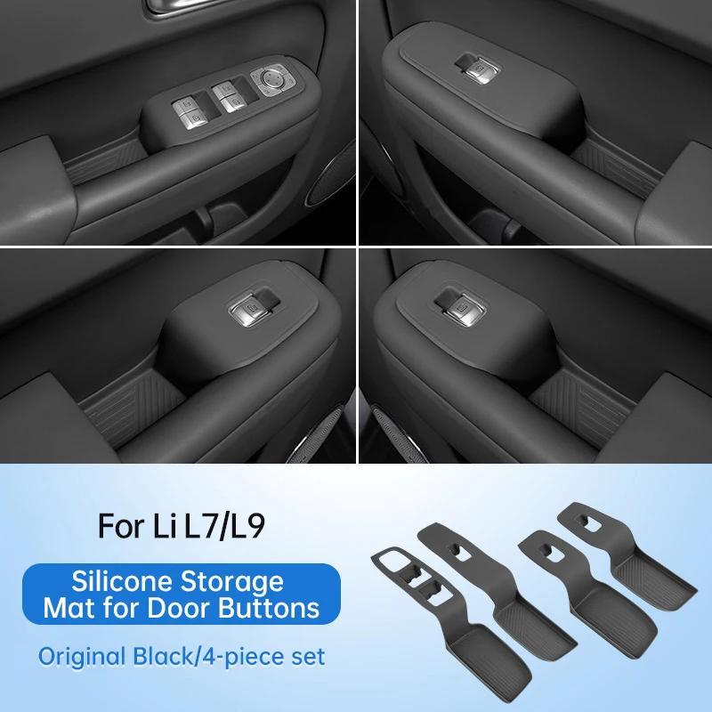 For Li Lixiang L6 L7 L8 L9 Car Door Storage Box Handle Mat Silicone Door Slot Mat for L6/7/8/9 Car Door Button Storage Mat