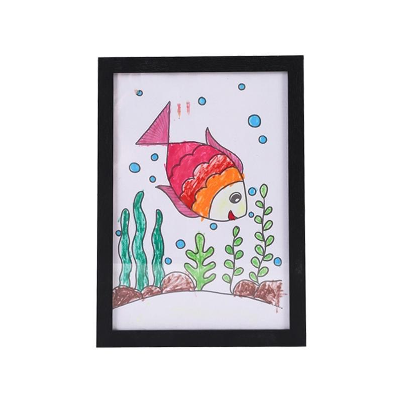 Wooden Magnetic Picture Frame With Instants Art Change Function For Home Office Decors Fit Kids Drawing Photos Display