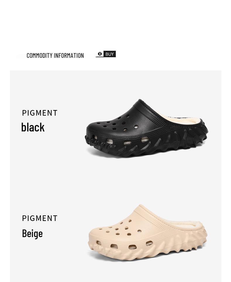 2025 Winter Fleece-Lined Closed-Toe Shoes - Warm, Thick Cotton Slippers for Couples